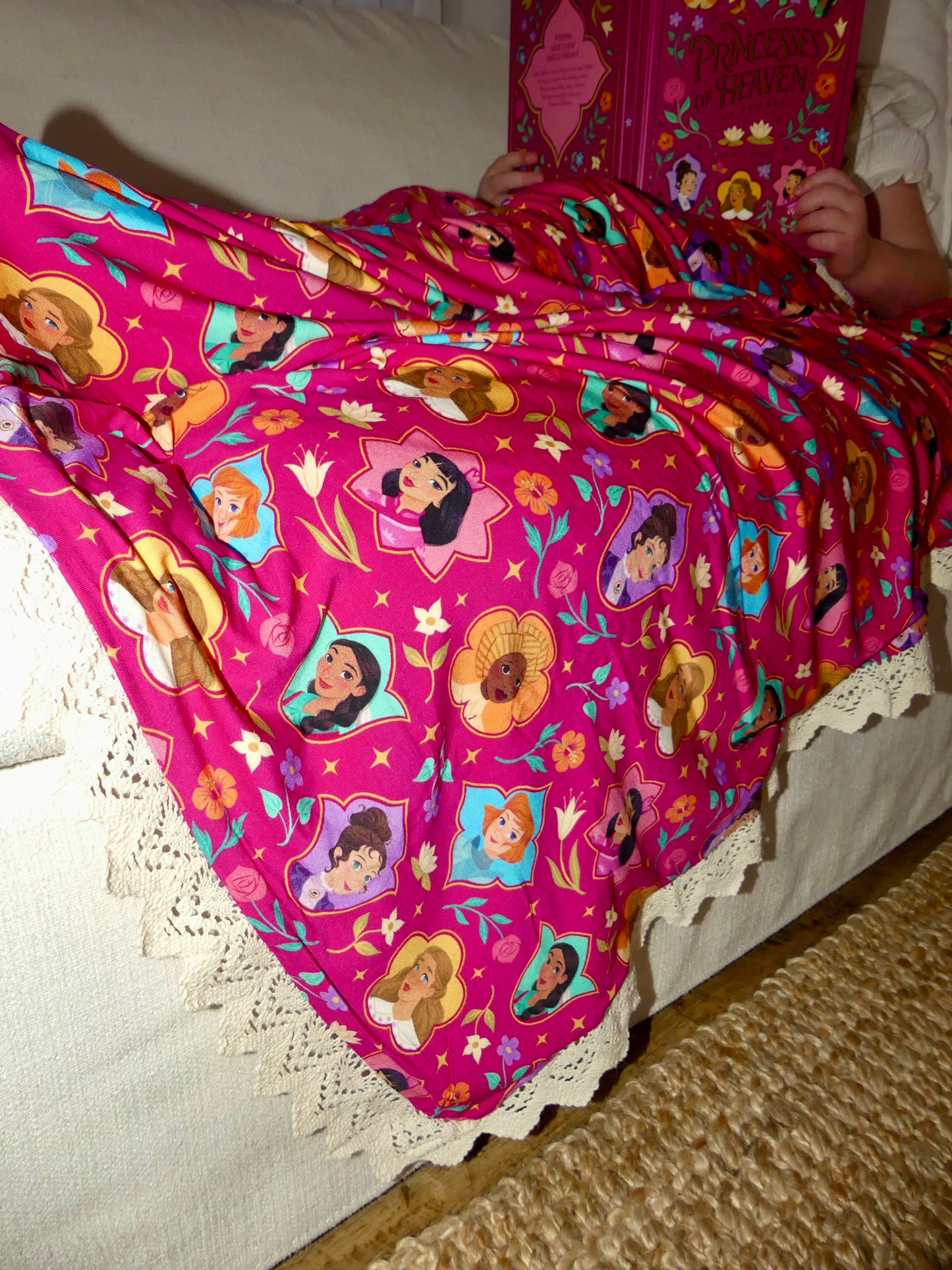 Princesses of Heaven™ Blanket with Crown Trim