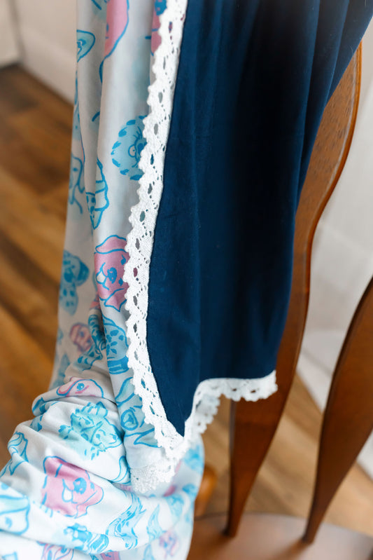 Snuggly Pup Huddle with Lace Trim